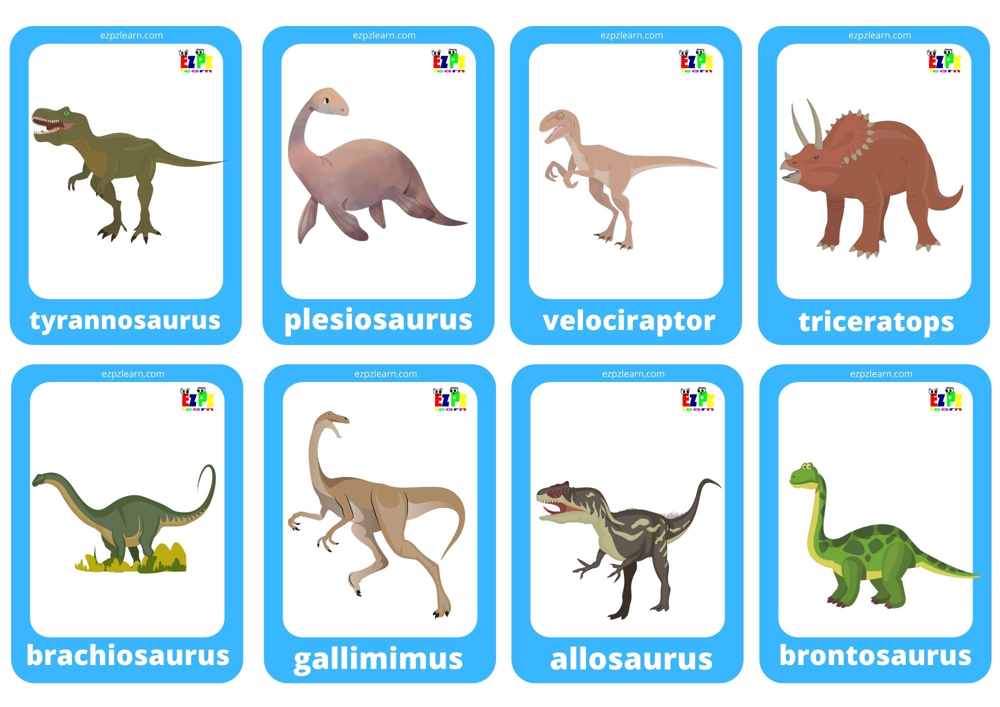 Dinosaurs Game Cards / Mini Flashcards